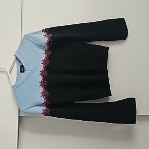 Vintage six blue black and red Scandinavian sweater